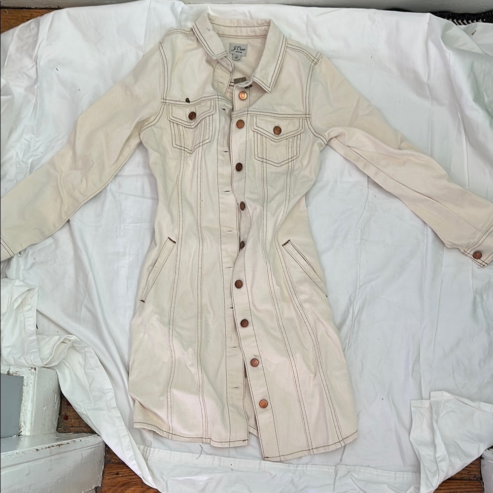 Women's Cream long Jacket / Jacket Dress